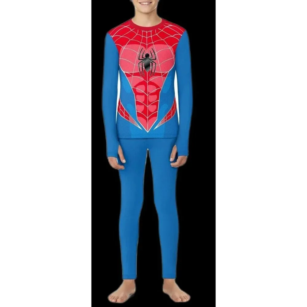 Climateright By Cuddl Duds Boys L SpiderMan Warm Underwear Set SIZE 10-12 NEW